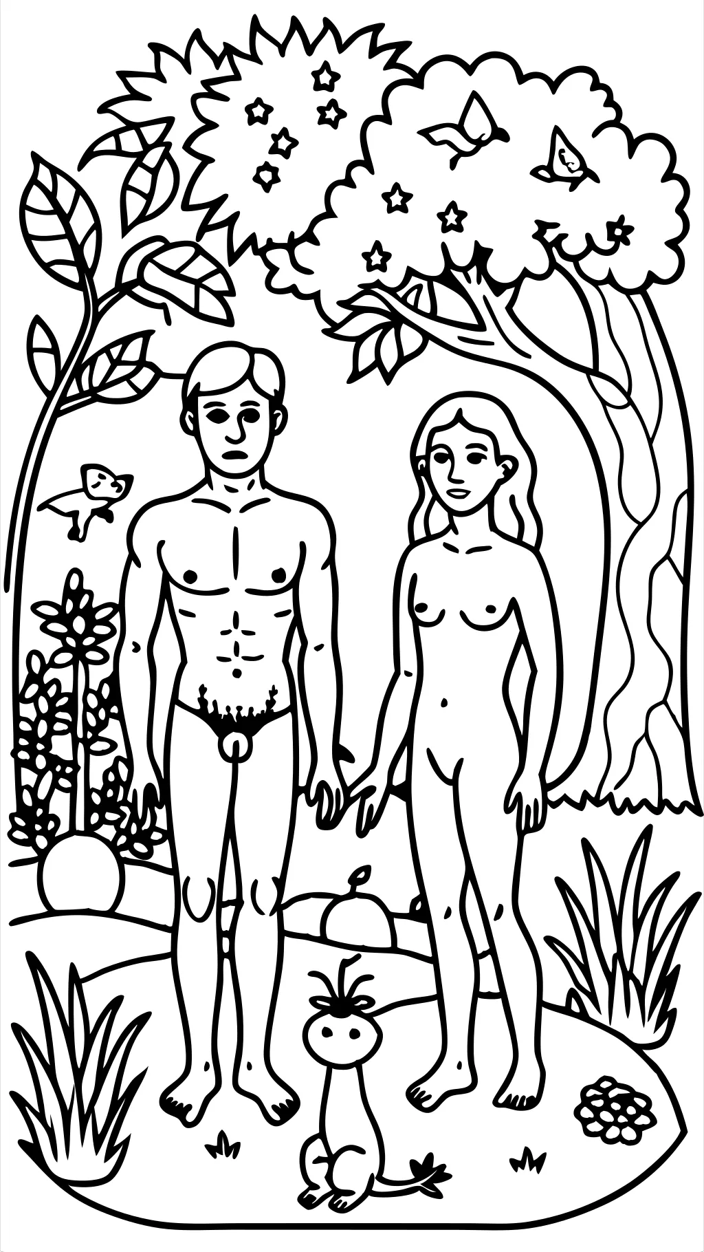 pages à colorier Adam et Eve